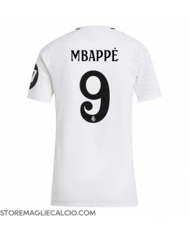 Real Madrid Kylian Mbappe #9 Maglia Gara Casa Repliche 2024-25 Donna